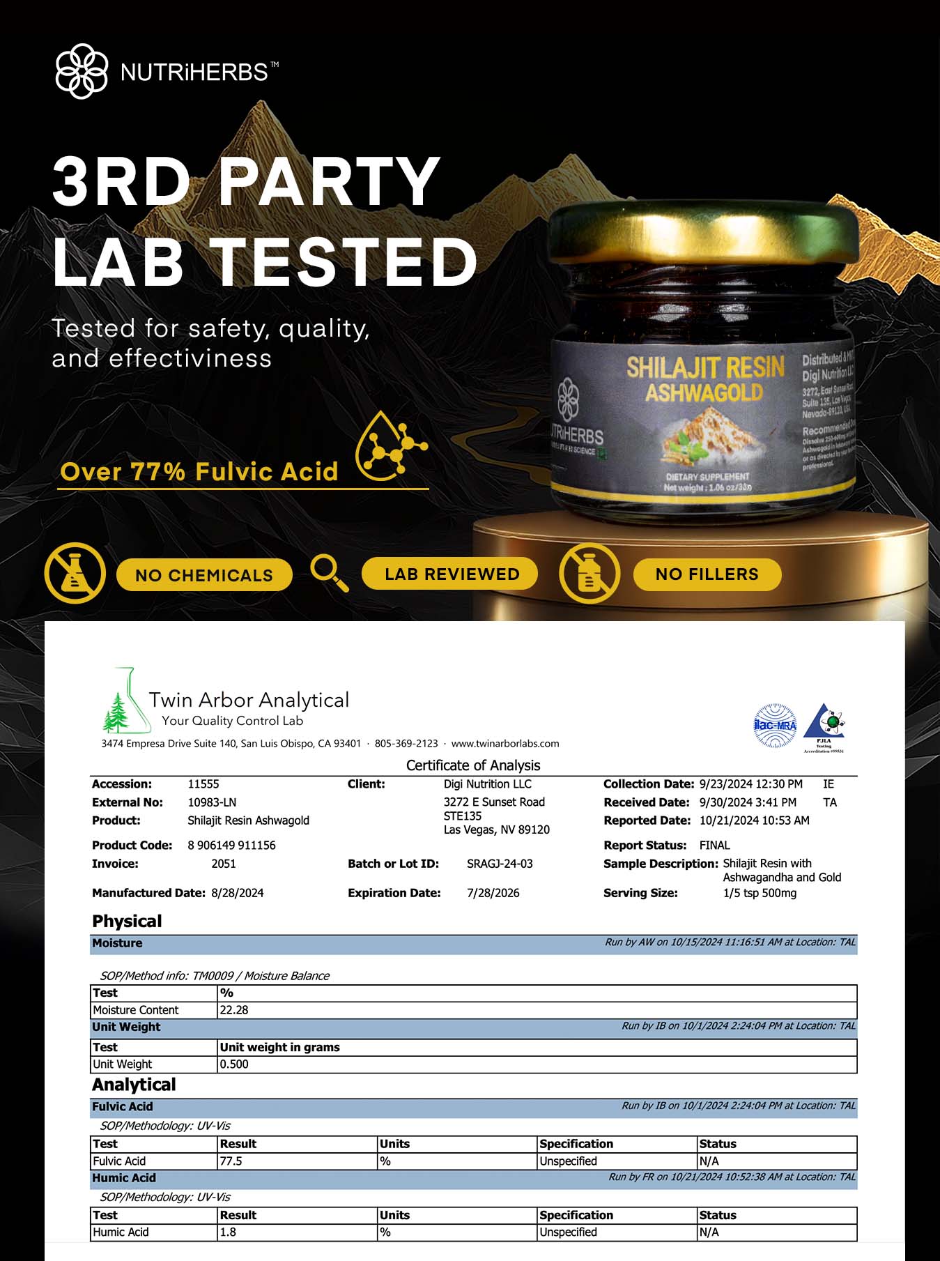Shilajit Resin Ashwagold