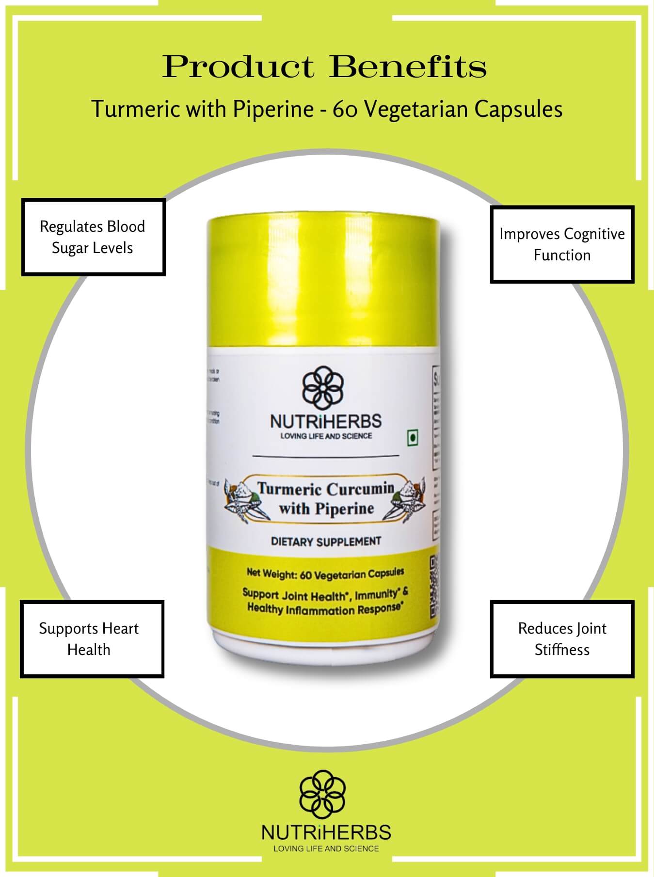 NUTRiHERBS Turmeric Curcumin with Piperine Capsules